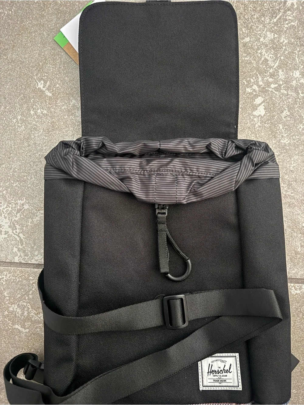 Herschel Supply Co. Crossbody Bag — Black with Plaid Trim, NWT
